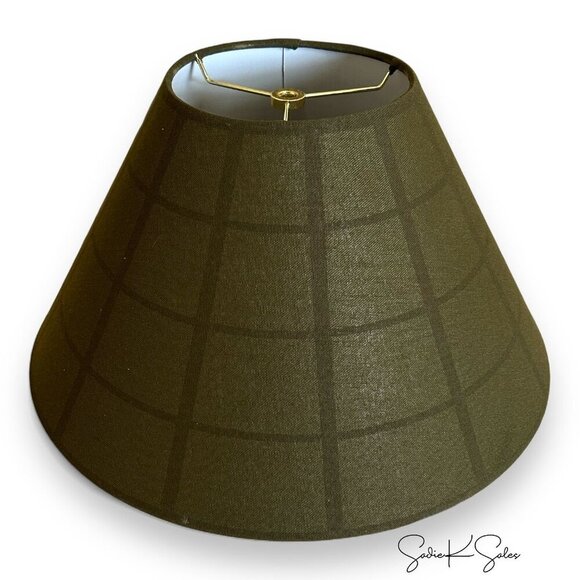 Hearth & Hand Magnolia 23" Plaid Shade Metal Table Lamp Brass/Green Target NIB - Picture 8 of 9